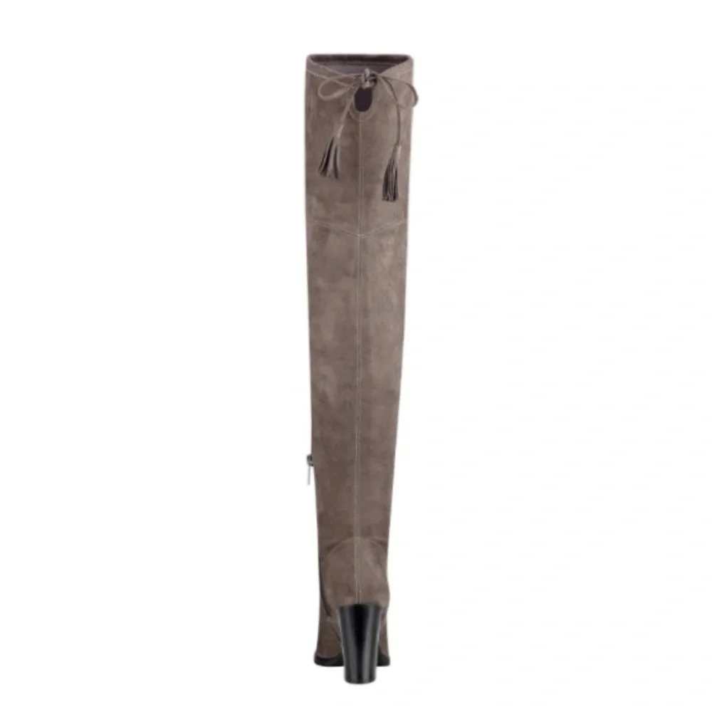 Marc Fisher Gray Suede Alinda Over the Knee Boots